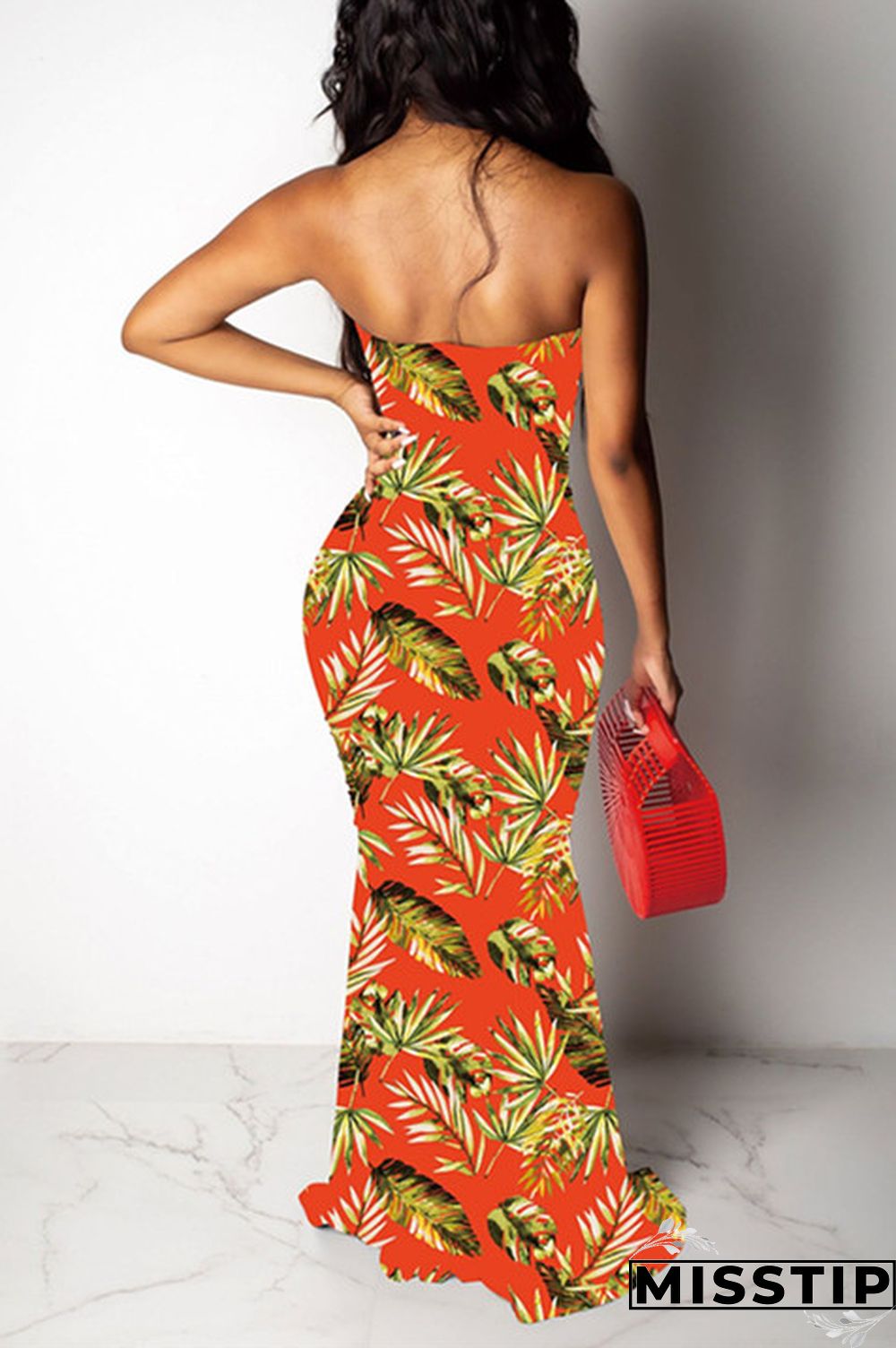 Navy Blue Fashion Sexy Off The Shoulder Sleeveless Wrapped chest Asymmetrical Floor-Length Patchwork