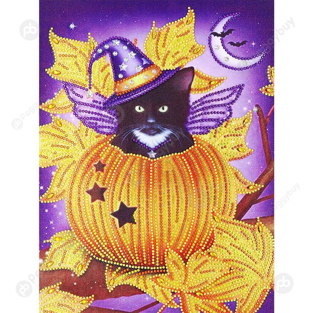 

Pumpkin Cat - Special Shaped Diamond Painting - 30*40CM, 501 Original