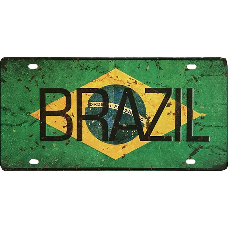 Brazil - Car License Tin Signs/Wooden Signs - Calligraphy Series - 6*12inches
