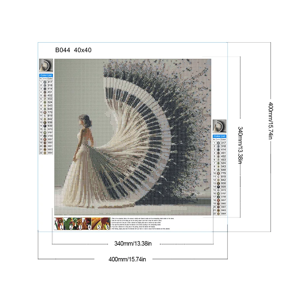 Diamond Painting - Full Round Drill - Piano Beauty(Canvas|40*40cm)