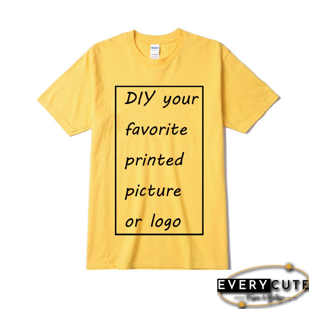 Customized Printed Leisure T Shirt Harajuku Women Tee DIY Your Like Photo Or Logo White T-shirt Fashion CustomShirt