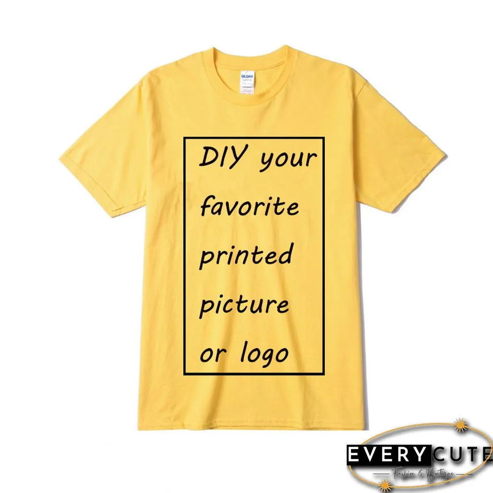 Customized Printed Leisure T Shirt Harajuku Women Tee DIY Your Like Photo Or Logo White T-shirt Fashion CustomShirt