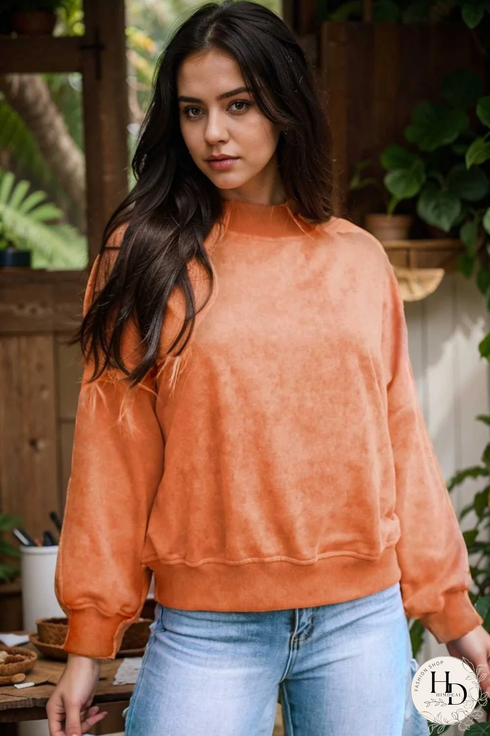 oversized crewneck pullover workout long sleeve hoodie