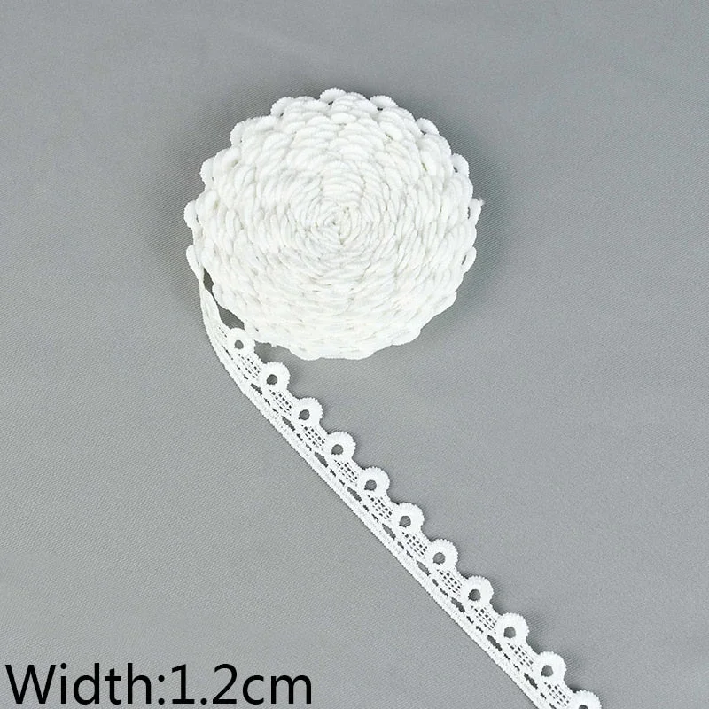 10Yards/lot White Cotton Embroidered Lace Trim Ribbons Fabric DIY Sewing Handmade Craft Materials Garment Clothes Accessories