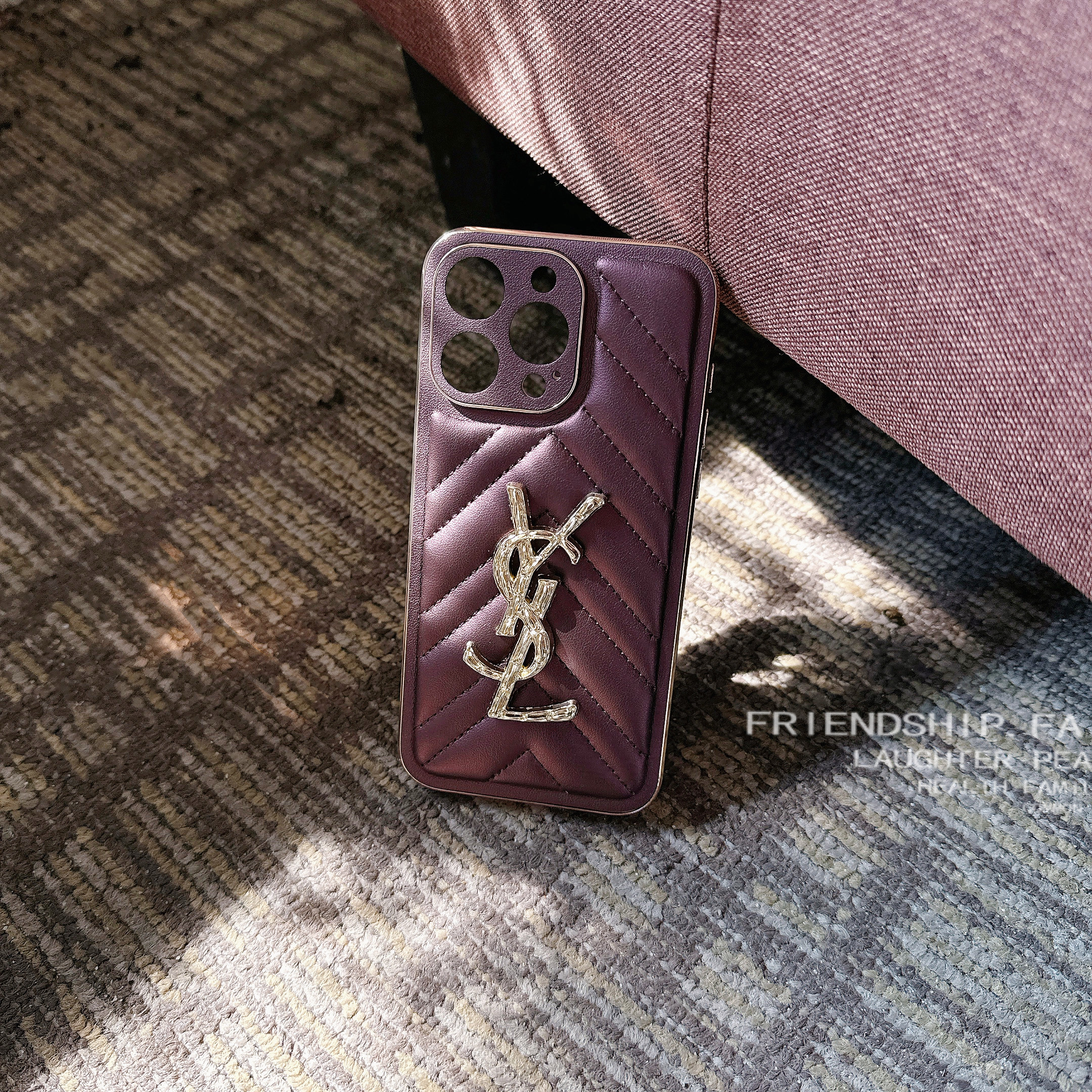 YSL Luxury Loulou In Quilted Leather Electroplating Apple iPhone Case