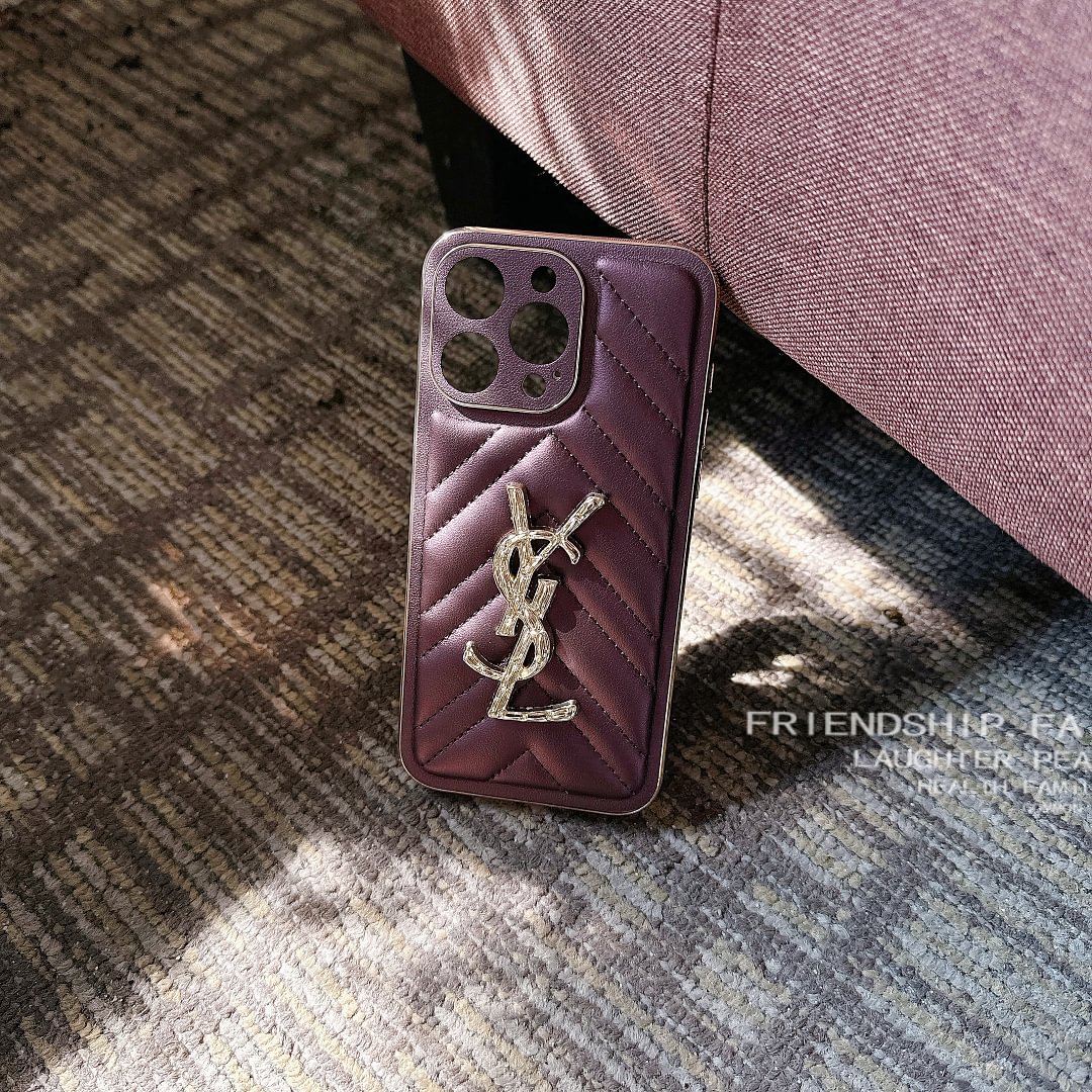 YSL Luxury Loulou In Quilted Leather Electroplating Apple iPhone Case