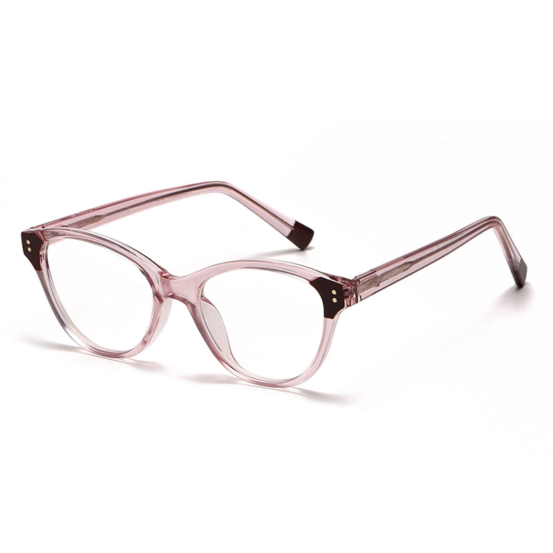 Pastoral Geometric Leopard Pc Oval Frame Inlaid Acrylic Full Frame Optical Glasses