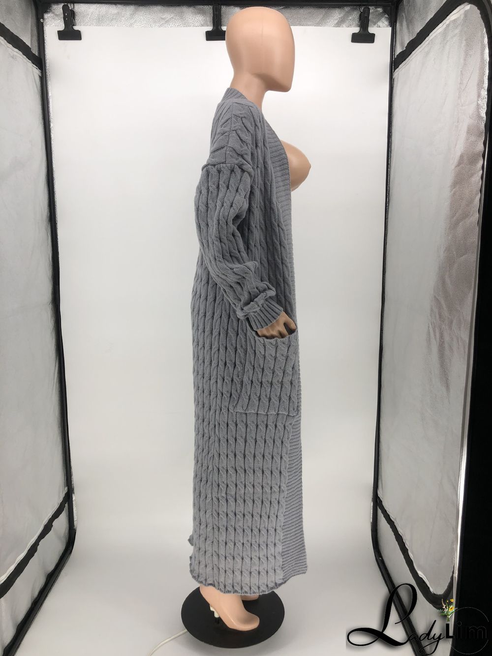 Women Winter Long Sleeve Plush Long Sweater Jacket