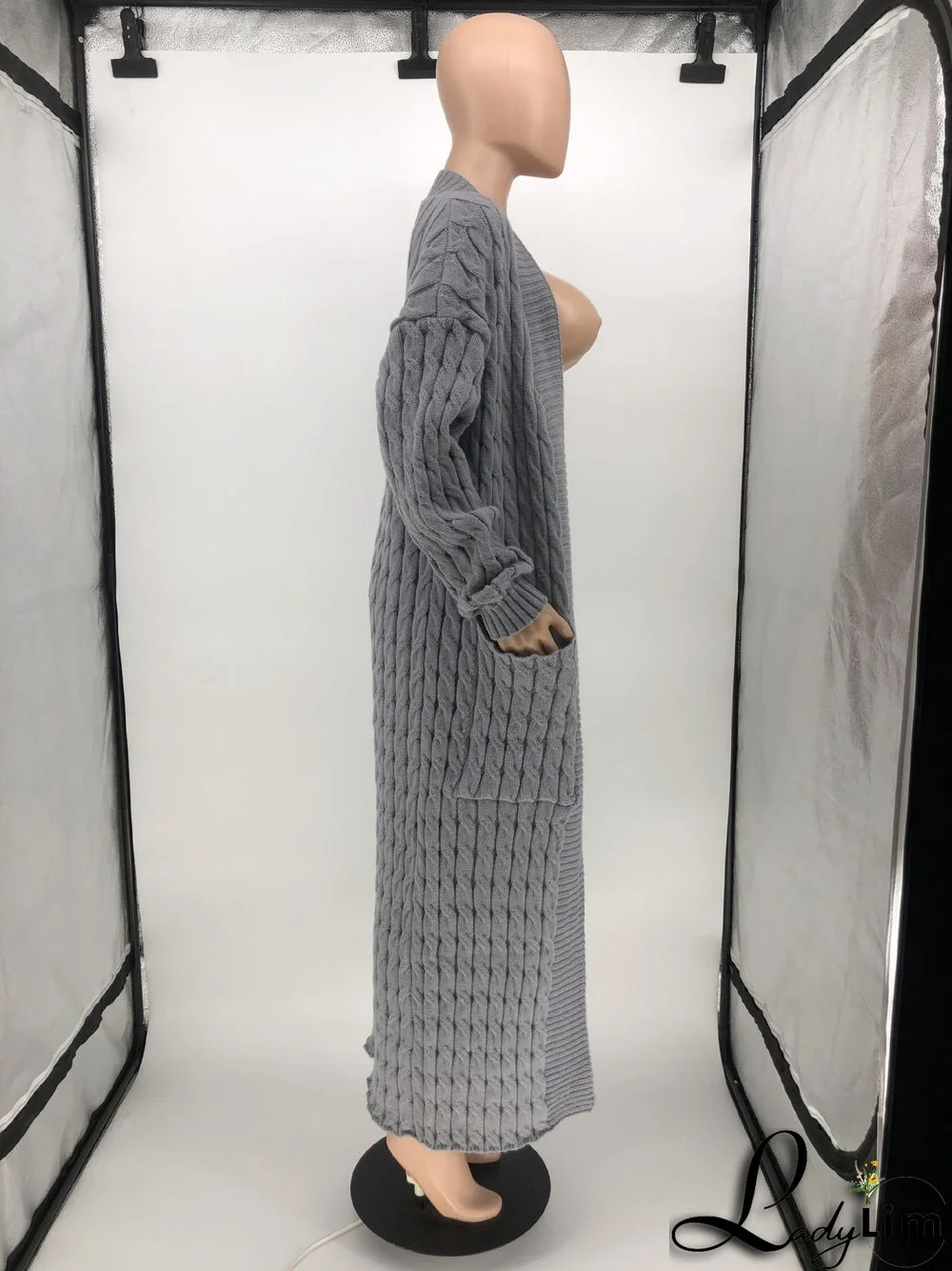 Women Winter Long Sleeve Plush Long Sweater Jacket