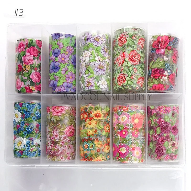 Flower Nail Sticker Wraps Slider Water Transfer Decal Foils Foil Nail Art Decoration Acrylic Manicure Tool-Nail Inspo