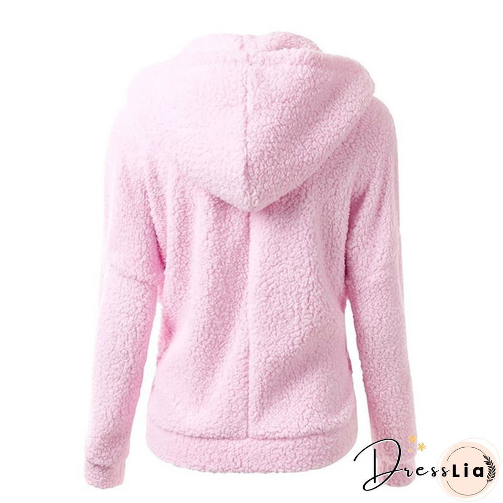 Woman Clothes Warm Autumn Winter Thicken Fleece Coat Zip Up Hooded Slim Parka Jacket Overcoat Woman Hoodie Plus SizeS-5XL