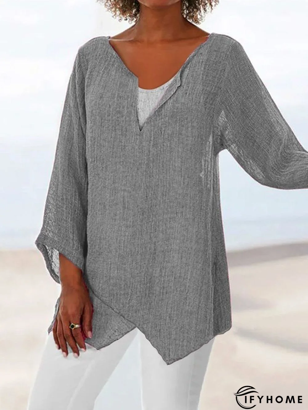 Loose Linen Women Summer Blouse | IFYHOME