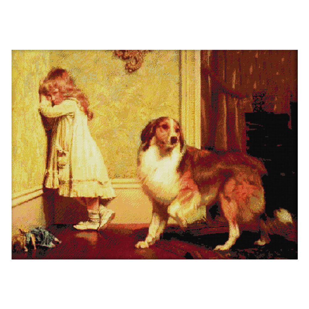 

Shepherd Girl - 14CT Stamped Cross Stitch - 78*60CM (Big Size), 501 Original