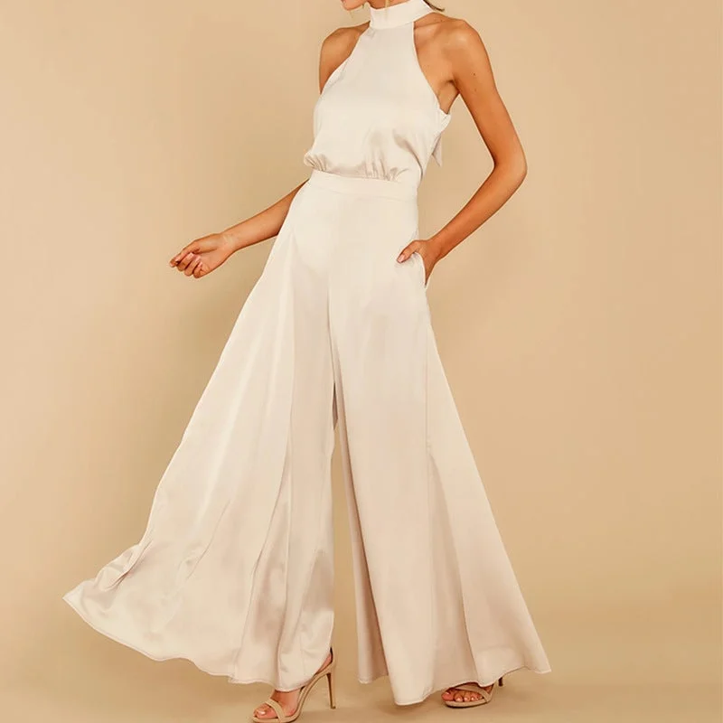 Satin Pocketed Maxi Jumpsuit