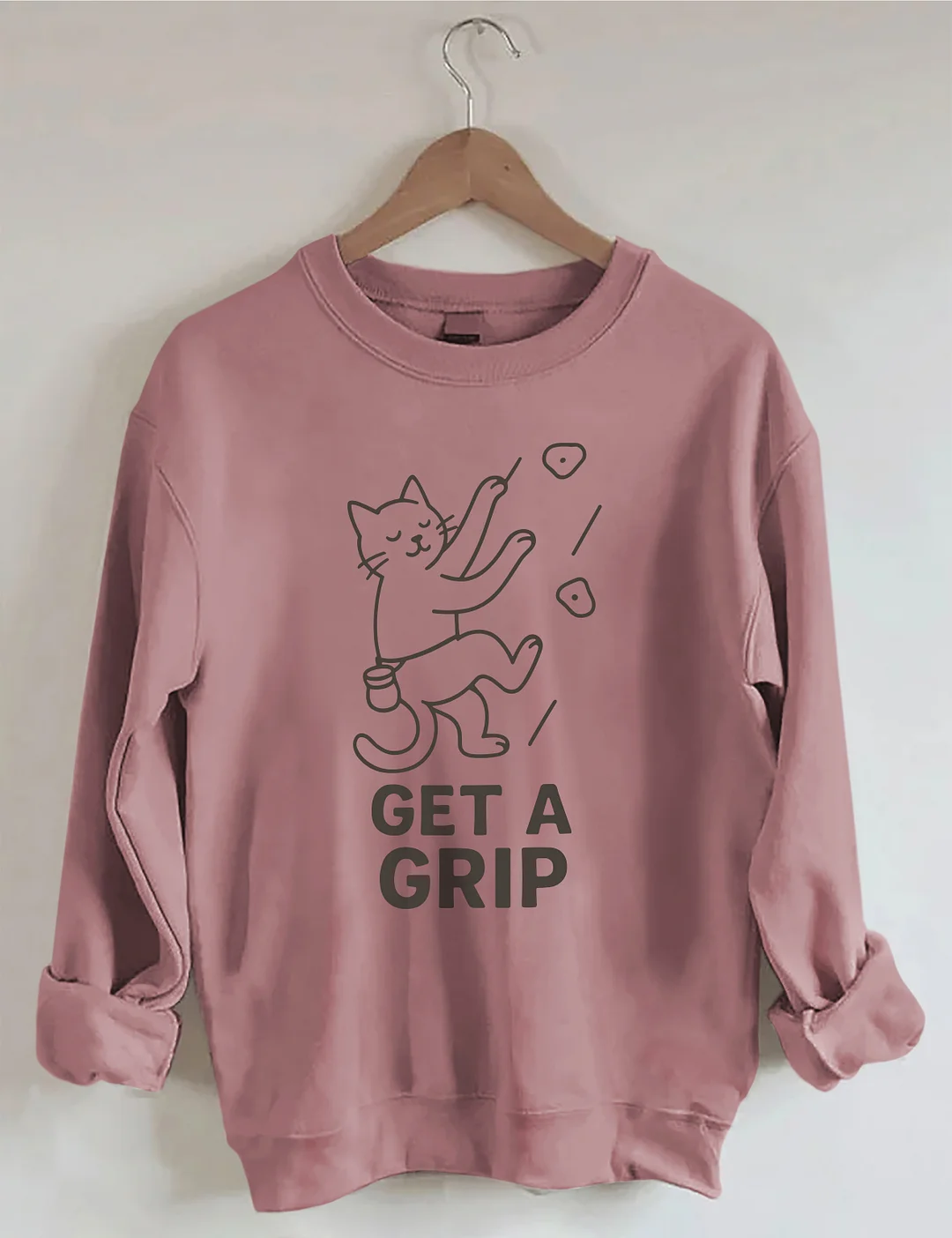 Funny Cat Get a Grip Sweatshirt