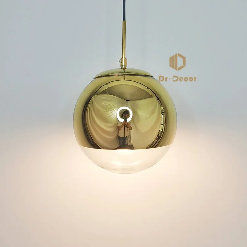 Nordic Minimalism Led Pendant Lights Silver Round Ball Pendant Lamps for Living Room Kitchen Luminaire Restaurant Indoor Light