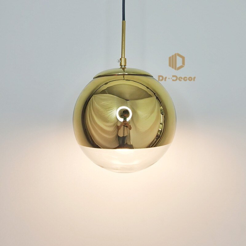Nordic Minimalism Led Pendant Lights Silver Round Ball Pendant Lamps for Living Room Kitchen Luminaire Restaurant Indoor Light