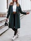 Fashion Solid Color Lapel Loose Long Sleeves Coat