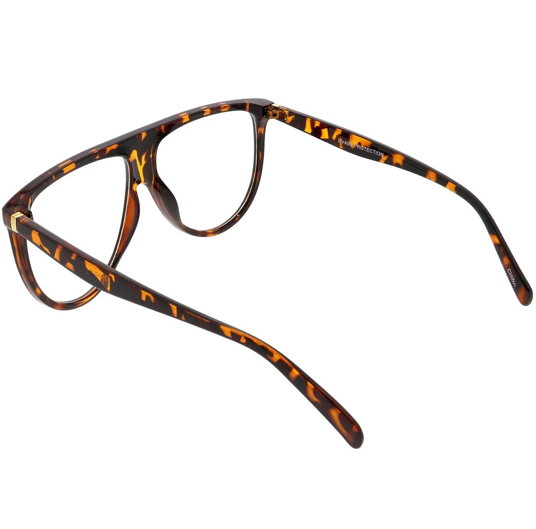 Oversize Bold Flat Top Aviator Eyeglasses With Clear Lens 60mm