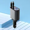 4 in 1 USB Car Charger Socket 86W Telescopic Power Outlet PD QC3.0 (2 Type C)