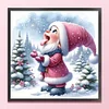 Gnome Playing With Snow - 11CT Stamped Cross Stitch - 40*40cm