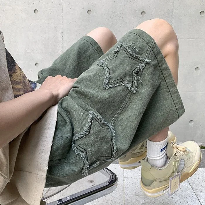 Brownm Star Embroidered Shorts