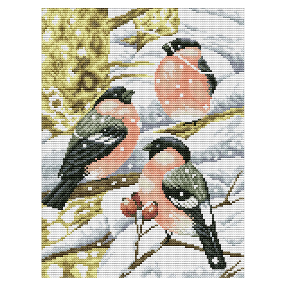 

Red Bird in Snow - 14CT Stamped Cross Stitch - 28*35CM, 501 Original