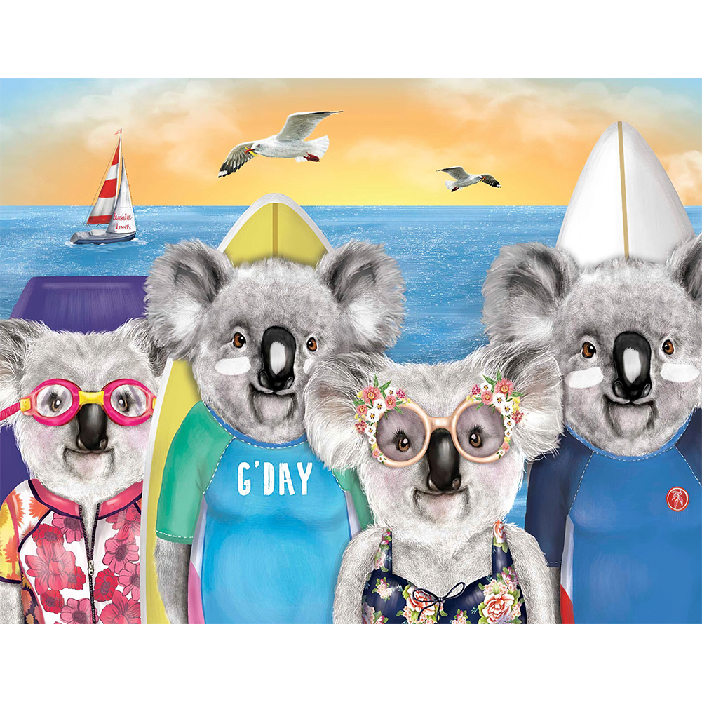 

Holiday Koala - Round Drill Diamond Painting - 50*40CM, 501 Original