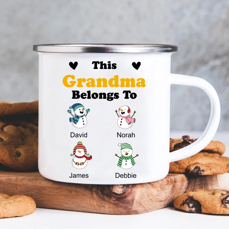 Custom 1-6 Names Mugs Personalized Snowman Ceramic Cup Christmas Gifts for Family
