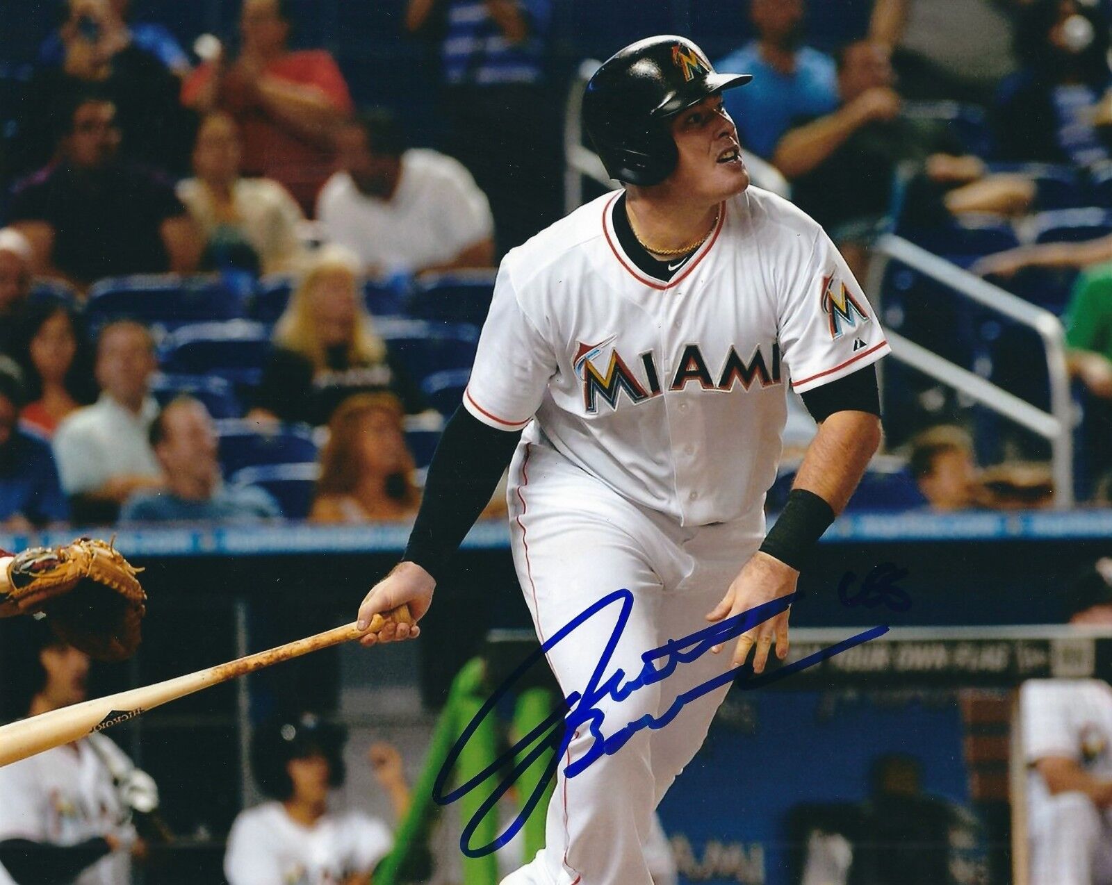 Signed 8x10 JUSTIN BOUR Miami Marlins Autographed Photo Poster painting - COA