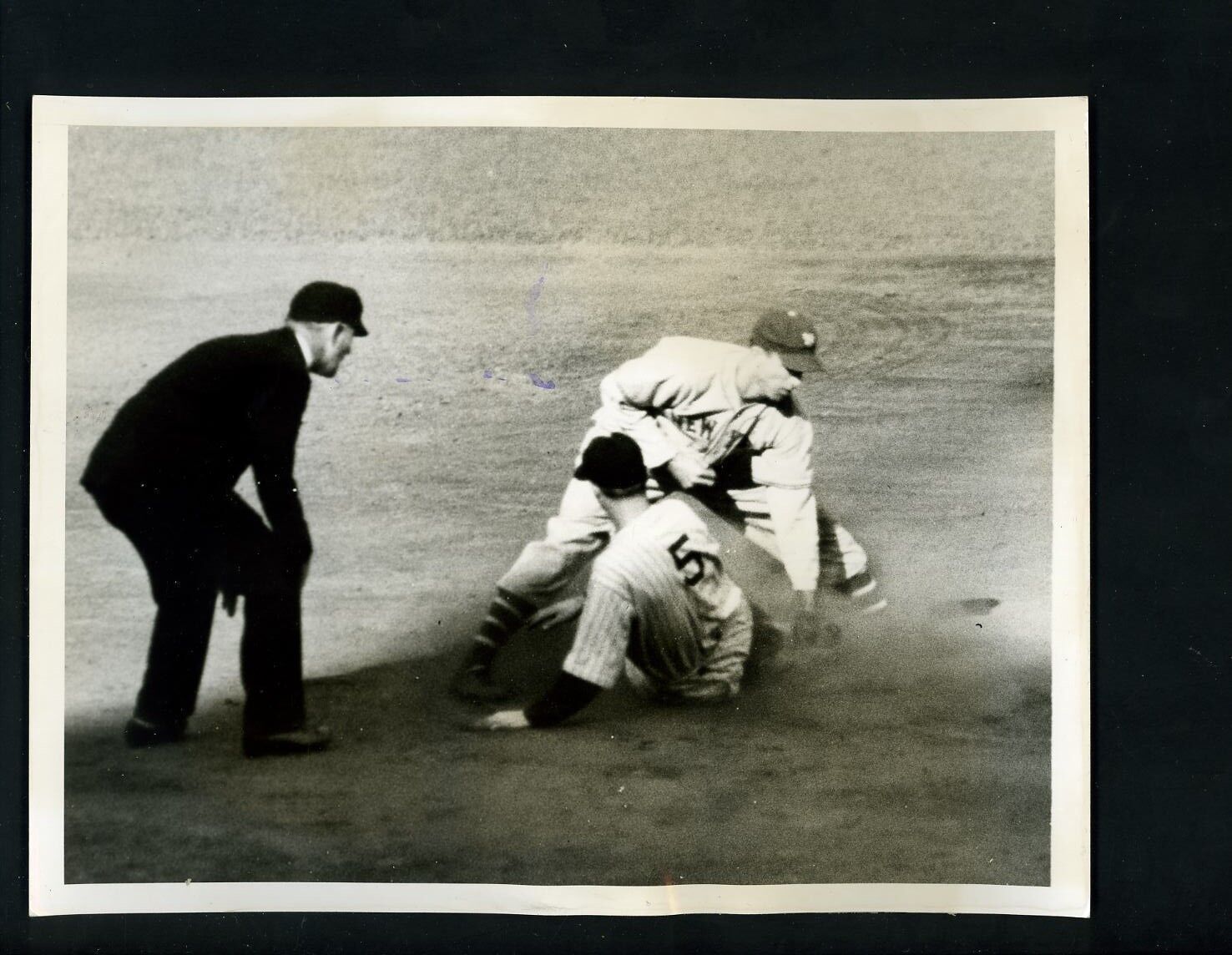 Frank Crosetti Dick Bartell Harry Geisel 1936 World Series Press Photo Poster painting Yankees