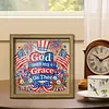 Diamond Painting Special Shaped Drill Independence Day With Frame(8.46x8.46inch)