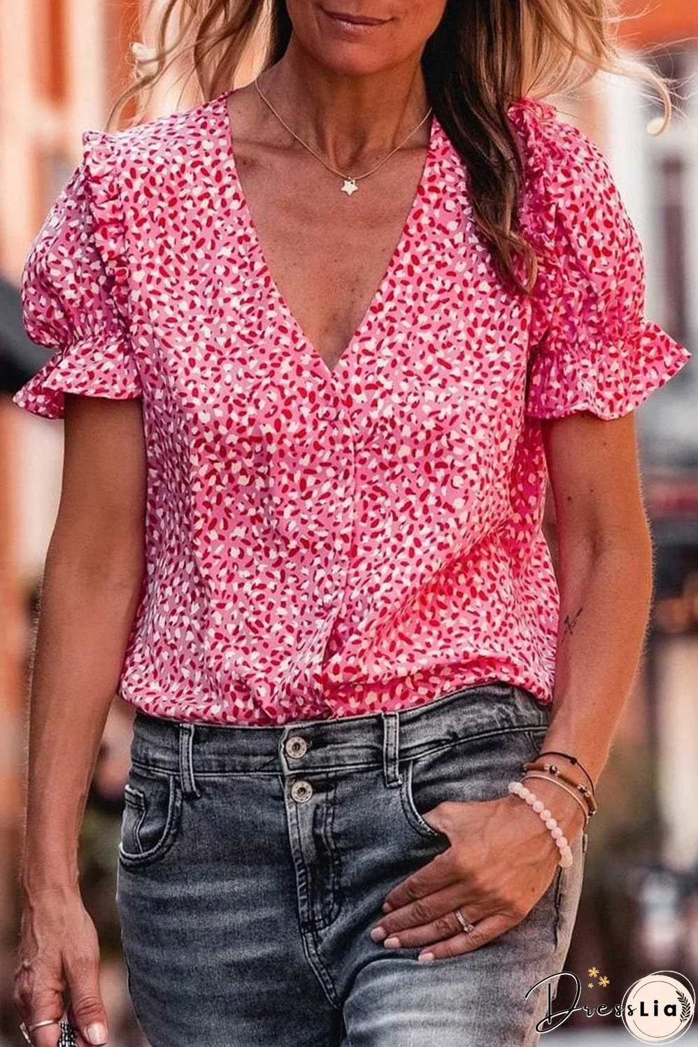 Red Gingham Puff Sleeve Top