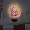 (US Local)Flower Snail Diamond Painting Night Light 5D DIY Diamond Art Lamp Home Decor