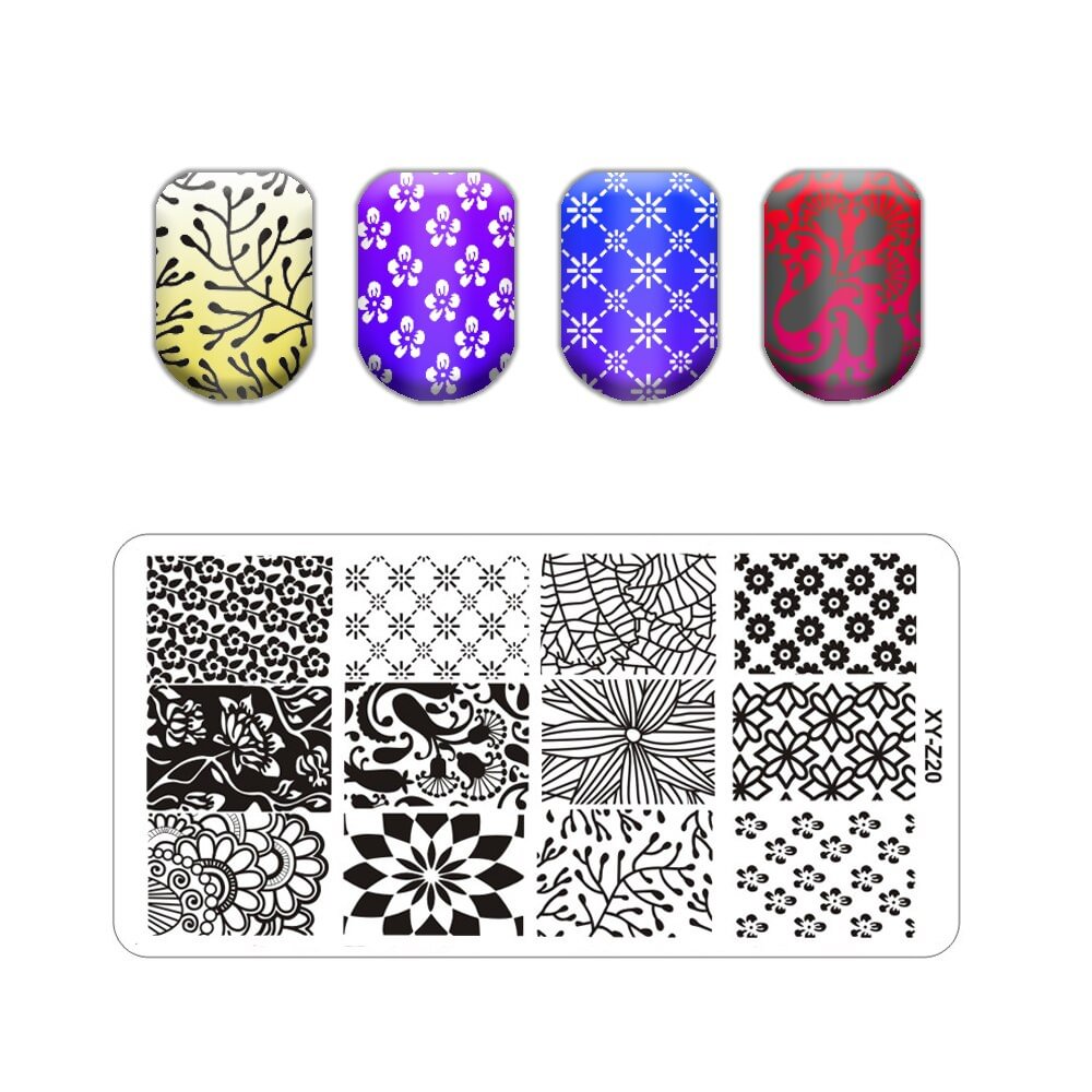 Applyw Gear Stamping Plate Bowknot Leaf Flower Geometric Stainless Steel Template Feather Snowflake Nail Art Image Plate Stencil