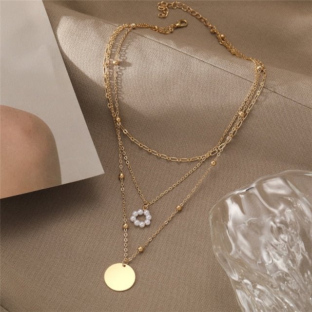 YOY-Trendy Multilayer Heart Snake Pendant Necklace