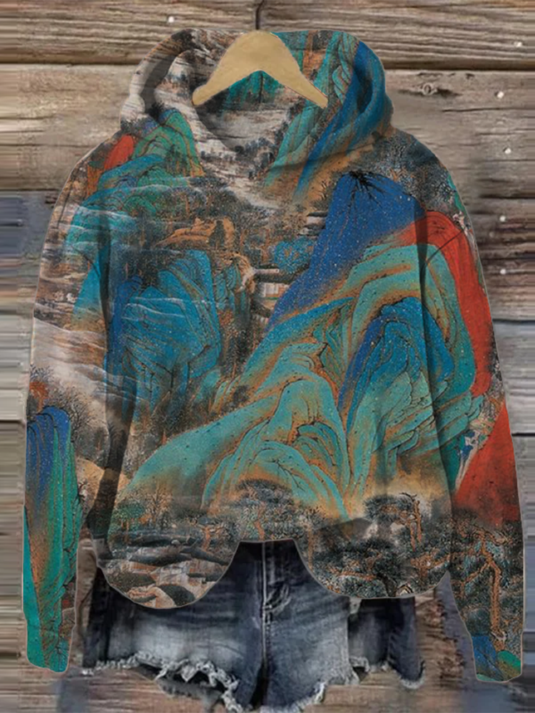 Landscape best sale print hoodie