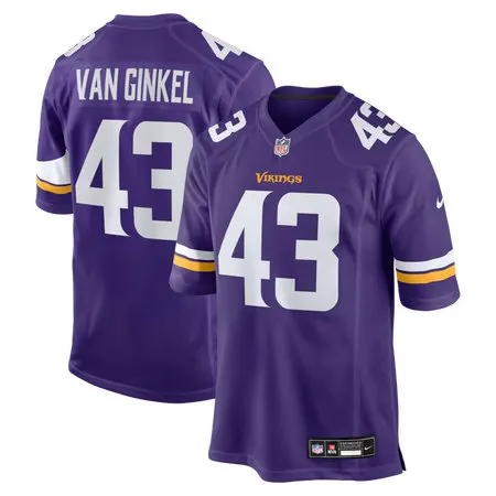 Men's Minnesota Vikings #43 Andrew Van Ginkel Nike Purple Team Game Jersey