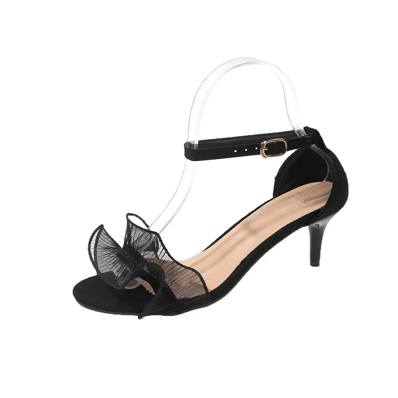 Breakj Breakj Head Half Drag Woman With Rough Heel Square Head Metal Buckle Slippers 2025 Summer New Korean Version Of Semi-Storage Sandals Women's Tide