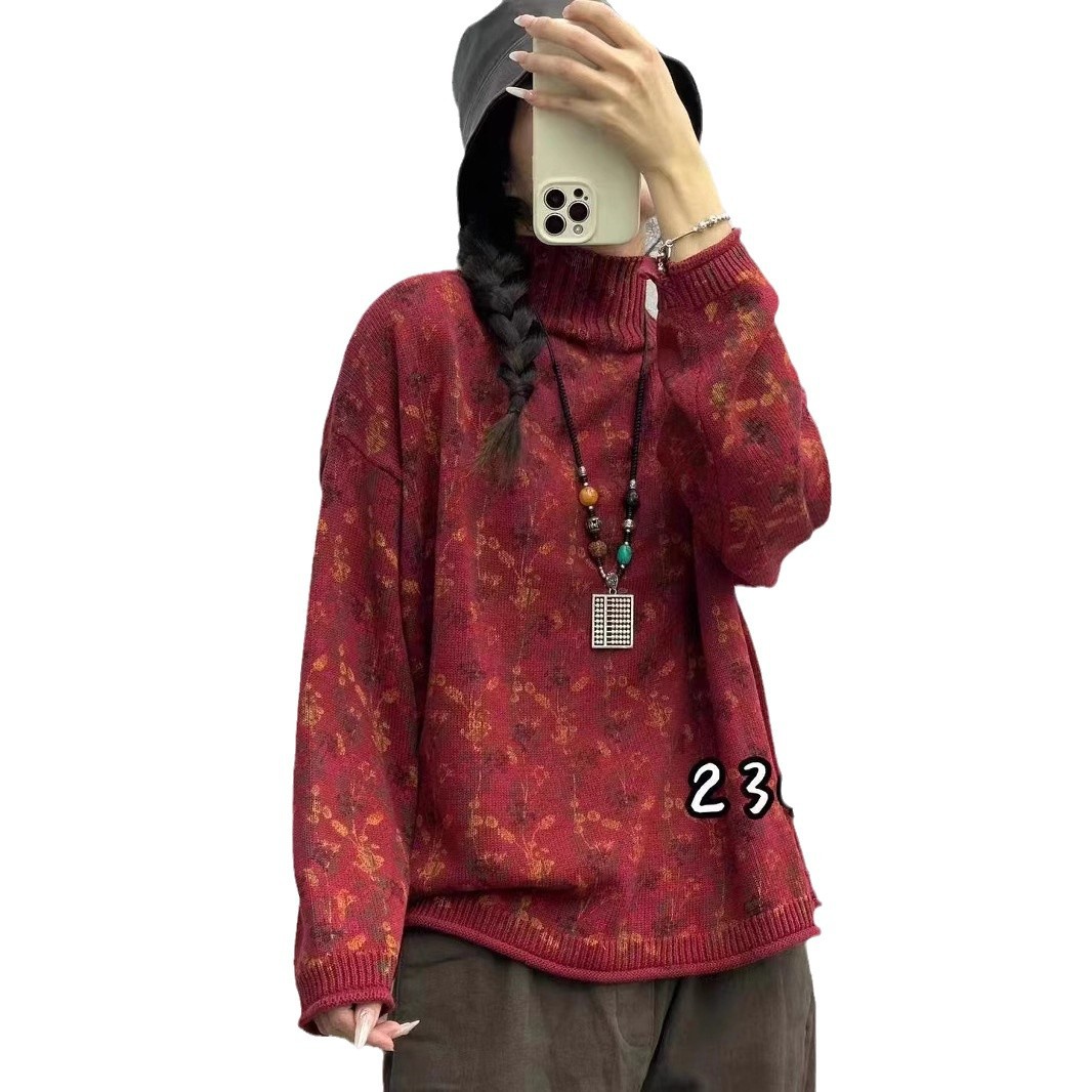 Chicfifth Sweater Women Winter Long Sleeve High Quality Autumn Vintage Top Knitted Cardigan