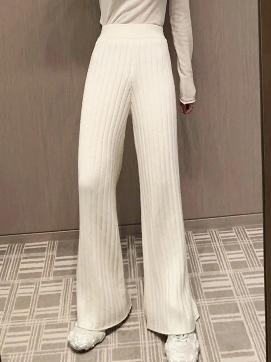 High Waist Pit Strip Wide Leg Pants