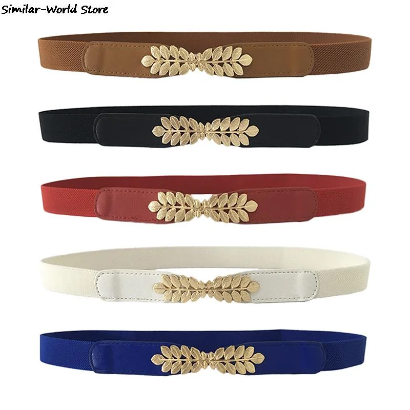 Women Fashion Waist Belt Narrow Stretch Dress Belt Thin Buckle Waistband New