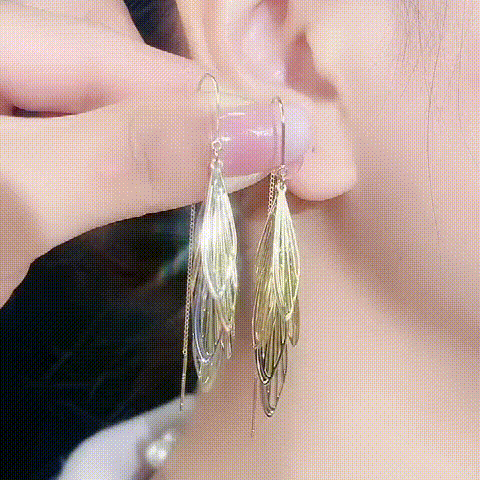 Dragonfly Wing Fringe Earrings