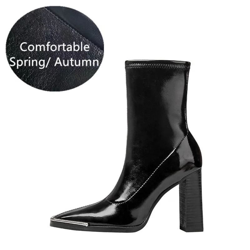 Star style Suede Women motorcycle boots Comfortable Thick heeled office lady Shoes Autumn Winter Warm High heels Ankle boots