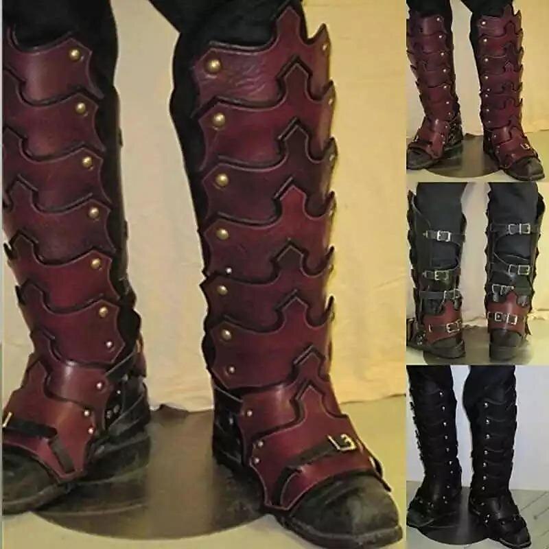 Retro Vintage Punk & Gothic Medieval 17th Century Masquerade Warrior Knight Ritter Viking Celtic Knight Men's Cosplay Costume Performance Party Stage Shoe Cover 2023 - US $22.99 –P1