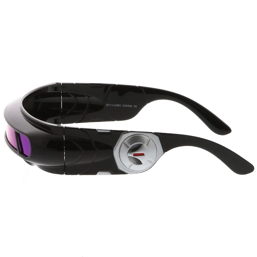 Futuristic Cyclops Shield Colored Mirror Mono Lens Wrap glasses 147mm