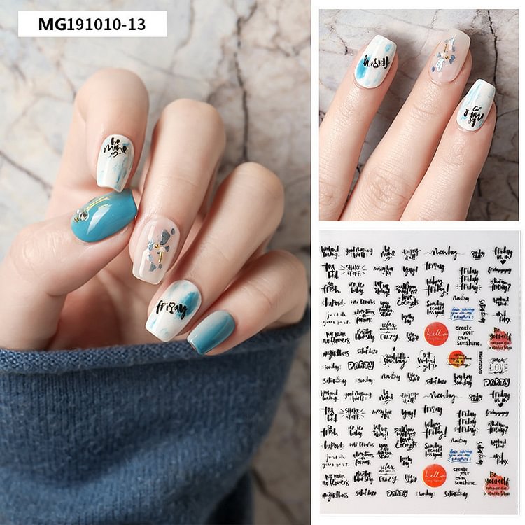 Women's Nail Stickers Letters Nail Stickers Japanese Waterproof Nail Decorations