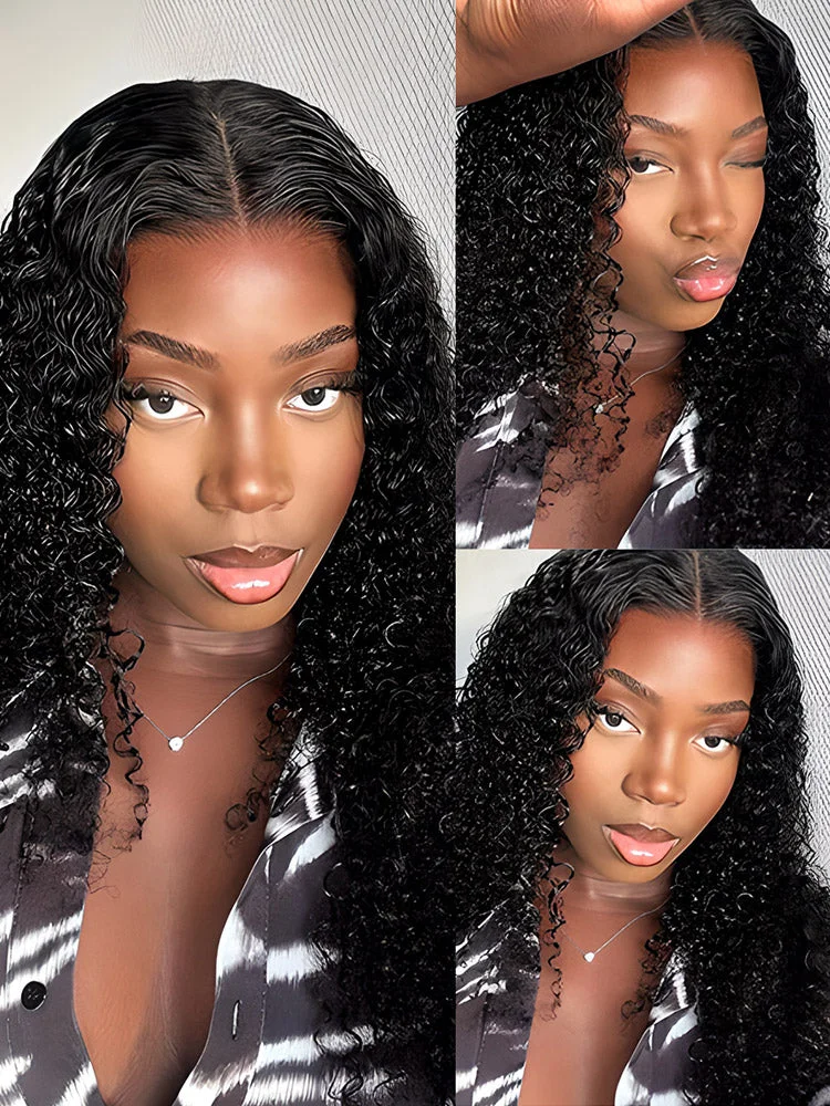 Xsywig Virgin Human Hair Kinky Curly 4x4 Lace Closure Swiss HD Lace Wigs Pre Plucked