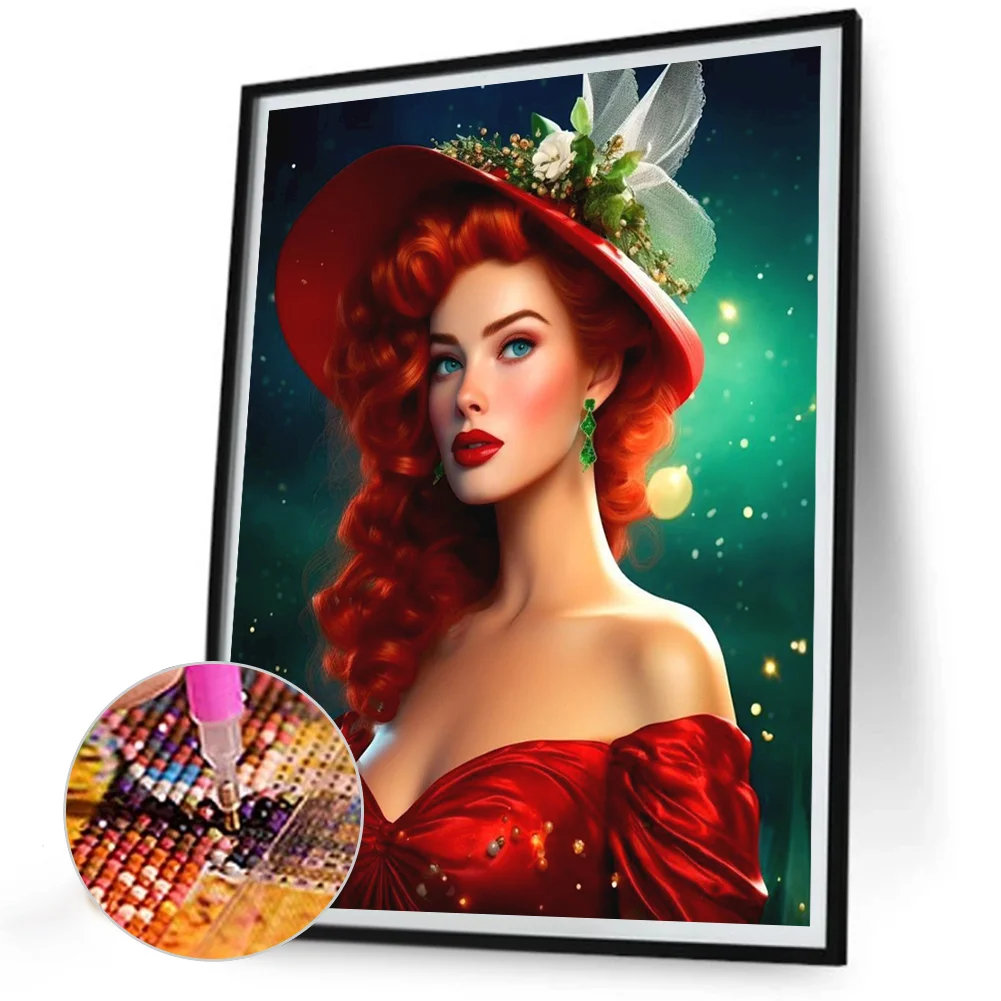 Diamond Painting - Full Round Drill - Lady(Canvas|30*40cm)