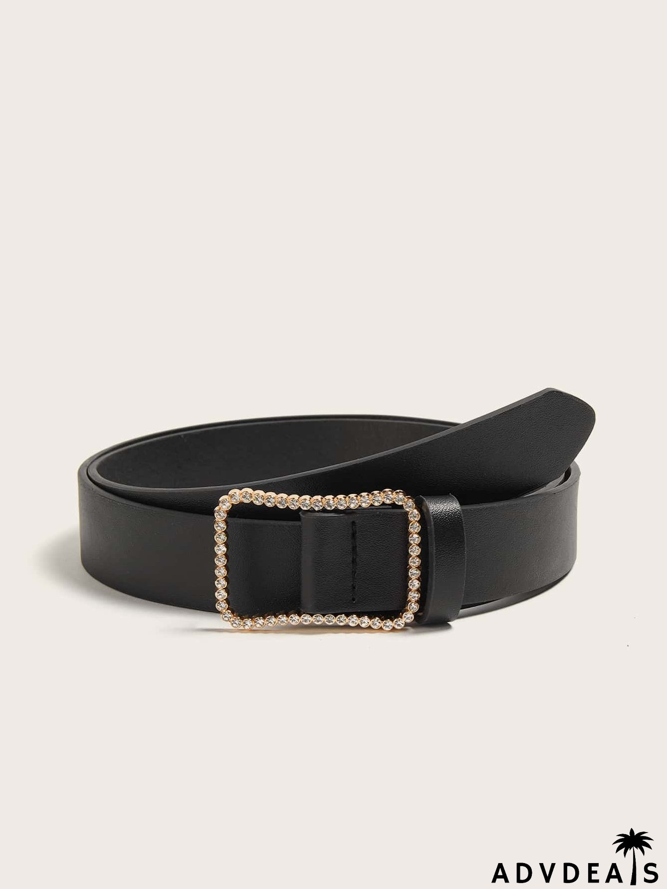 Rhinestone Decor Buckle Belt